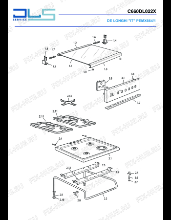 Схема №4 PEMX 664/1 с изображением Стержень для плиты (духовки) DELONGHI 42166001Z.1