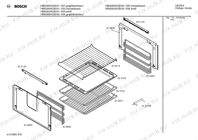 Схема №3 HBN262AGB с изображением Панель для плиты (духовки) Bosch 00287344