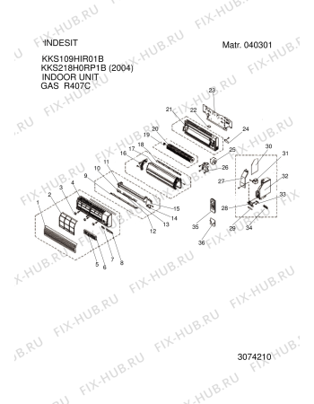 Взрыв-схема кондиционера SOLUTIONS KKS218H0RP1B (F026706) - Схема узла