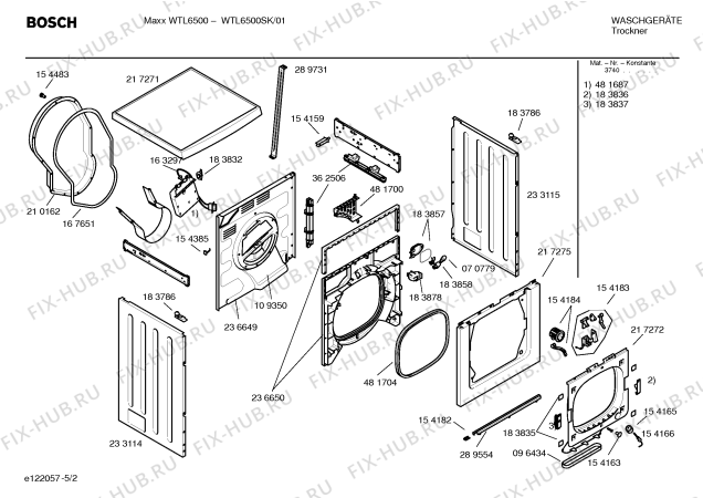 Схема №4 WTL6500SK Maxx WTL6500 с изображением Инструкция по установке и эксплуатации для сушильной машины Bosch 00580437