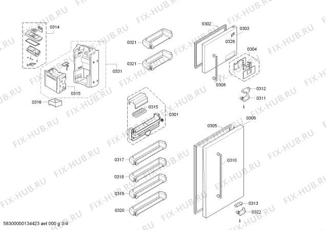 Схема №2 KDN70A40NE с изображением Крышка для холодильной камеры Bosch 00646680