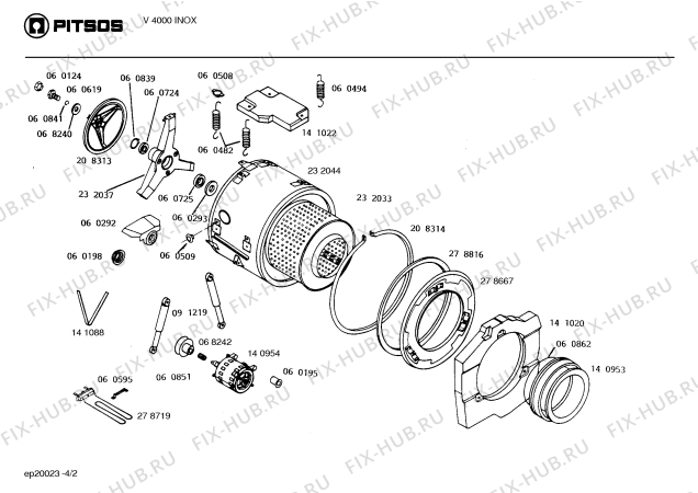 Схема №2 V2900INOXGB с изображением Магнитный клапан для стиралки Bosch 00060774