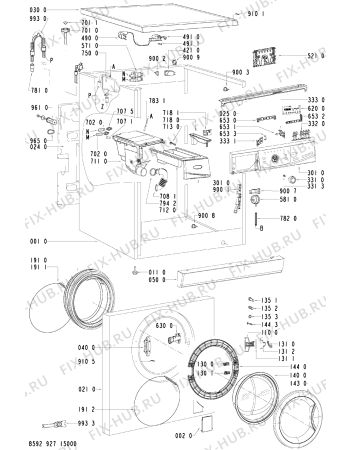 Схема №2 AWOD7508 (F091488) с изображением Инструкция по обслуживанию для стиралки Indesit C00369323
