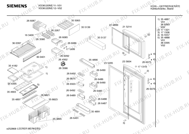 Схема №3 KS36U00IN с изображением Дверь для холодильника Siemens 00215214