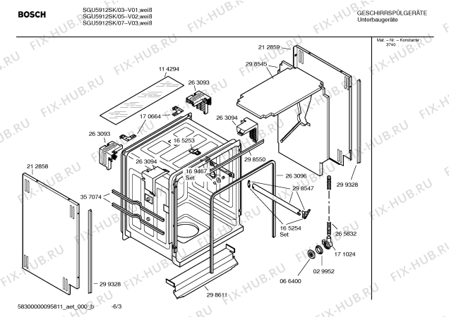 Взрыв-схема посудомоечной машины Bosch SGU5912SK Mixx - Схема узла 03