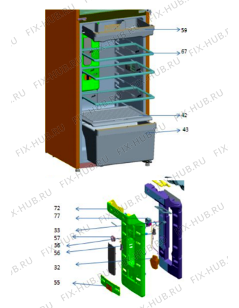 Схема №3 WTM 450 R SS с изображением Уплотнение для холодильной камеры Whirlpool 482000094362