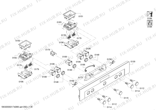 Схема №4 P1HGB84651 с изображением Панель управления для электропечи Bosch 00749347