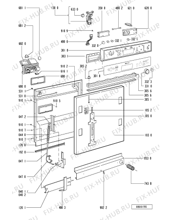 Взрыв-схема посудомоечной машины Bauknecht GSI 5890 TW-AL - Схема узла