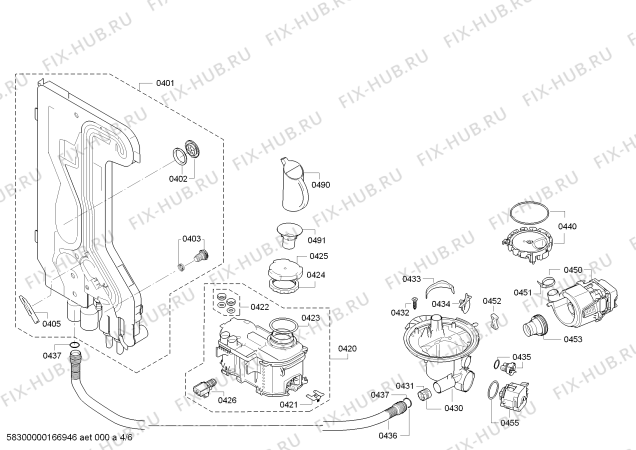 Взрыв-схема посудомоечной машины Profilo BM5221EG BM5221EG; A+ enerji sinifi - Схема узла 04