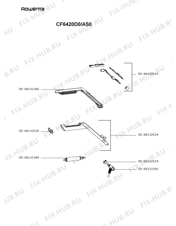 Схема №1 CF6420D0/AS0 с изображением Тэн для фена Rowenta CS-00132523