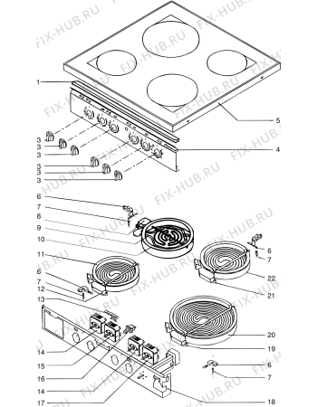 Взрыв-схема плиты (духовки) SCHOLTES C606HWHCE (F013986) - Схема узла