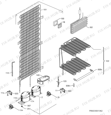 Взрыв-схема холодильника Kuppersbusch IKEF3086Z3 - Схема узла Cooling system 017