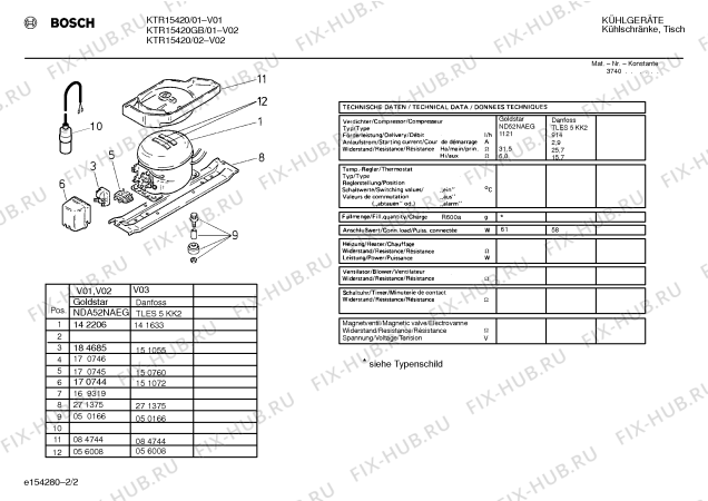 Взрыв-схема холодильника Bosch KTR15420 - Схема узла 02