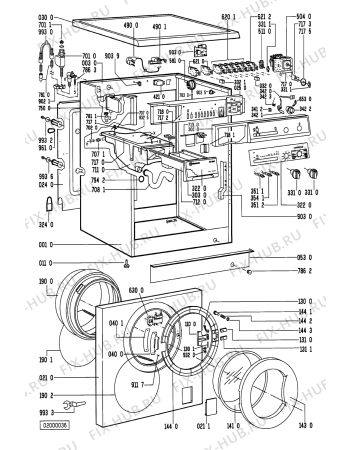 Схема №1 WA 2384/FH-D с изображением Обшивка для стиральной машины Whirlpool 481245219143