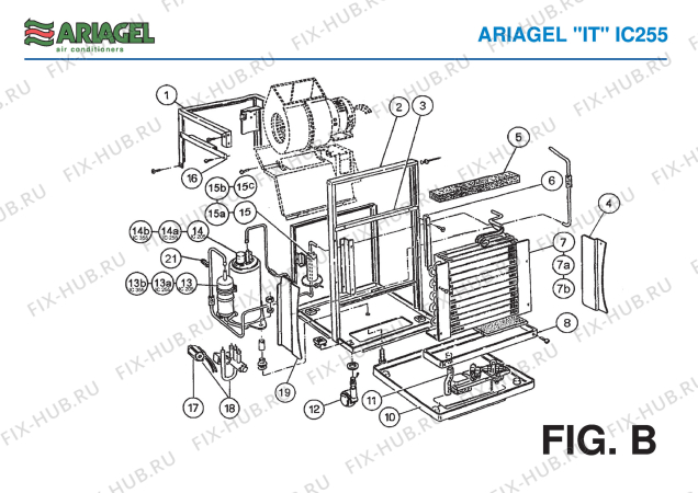 Взрыв-схема кондиционера Ariagel IC 255 - Схема узла 2