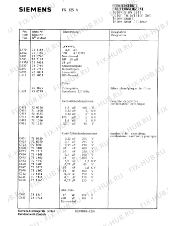 Схема №8 FS1254 с изображением Интегрированный контур для телевизора Siemens 00732866