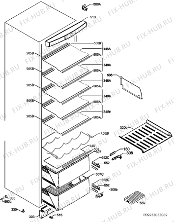 Схема №3 S54000KMX0 с изображением Блок управления для холодильной камеры Aeg 973925052257004