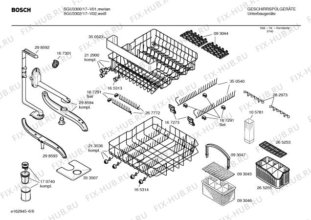 Взрыв-схема посудомоечной машины Bosch SGU3302 - Схема узла 06