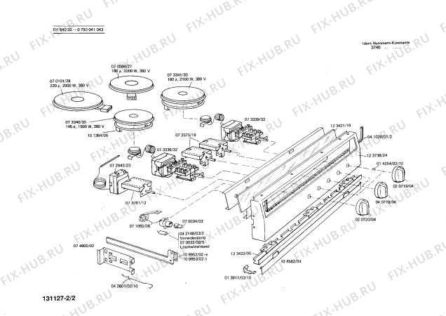 Взрыв-схема плиты (духовки) Bosch 0750041043 EH640SS - Схема узла 02