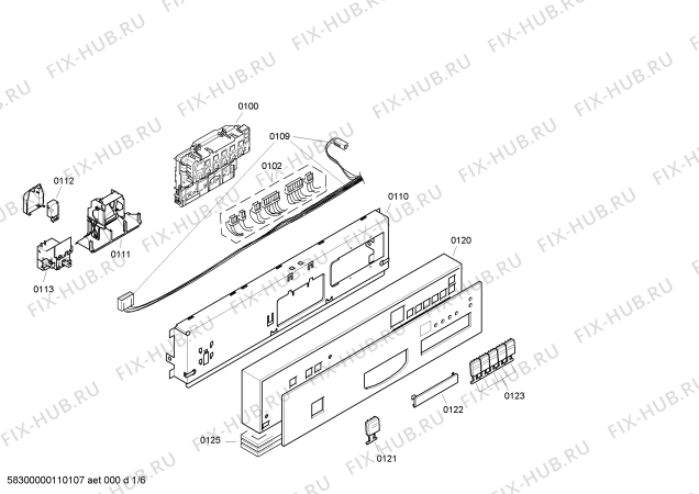 Схема №4 SRI45T02CZ Silence comfort с изображением Вкладыш в панель для посудомойки Bosch 00434802