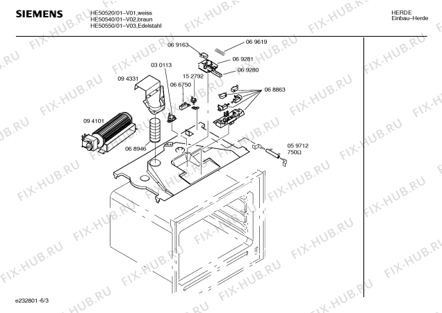 Схема №3 HE50640 с изображением Инструкция по эксплуатации для духового шкафа Siemens 00522293