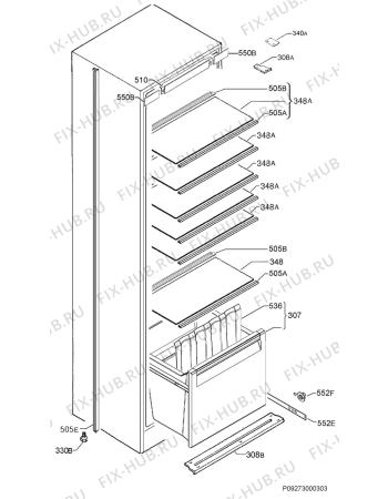 Схема №1 IK3029SR с изображением Ящик (корзина) для холодильной камеры Aeg 2265426052