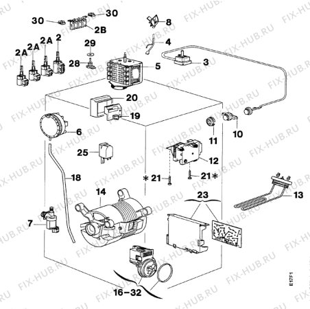 Взрыв-схема стиральной машины Quelle 412SN,5301 - Схема узла Electrical equipment