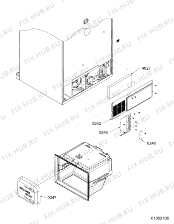 Взрыв-схема холодильника Kitchen Aid KRBC - 9010  I LH - Схема узла