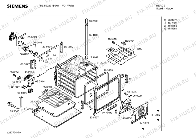 Схема №5 HL56226NN с изображением Панель управления для плиты (духовки) Siemens 00361721