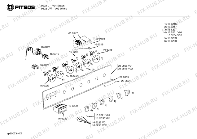 Схема №3 EU9602UW с изображением Контрольная лампа для плиты (духовки) Bosch 00166224