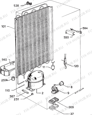 Взрыв-схема холодильника Privileg 028679 9 - Схема узла Cooling system 017