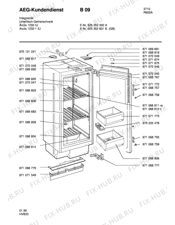 Взрыв-схема холодильника Aeg ARC2278 GS - Схема узла Freezer cooling system