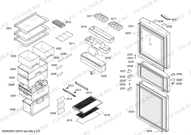 Схема №2 KGF25986TI с изображением Декоративная панель для холодильной камеры Bosch 00668258