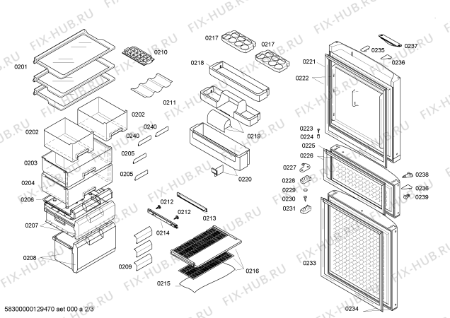 Схема №2 KK28F48U1W с изображением Упор для холодильника Bosch 00611463