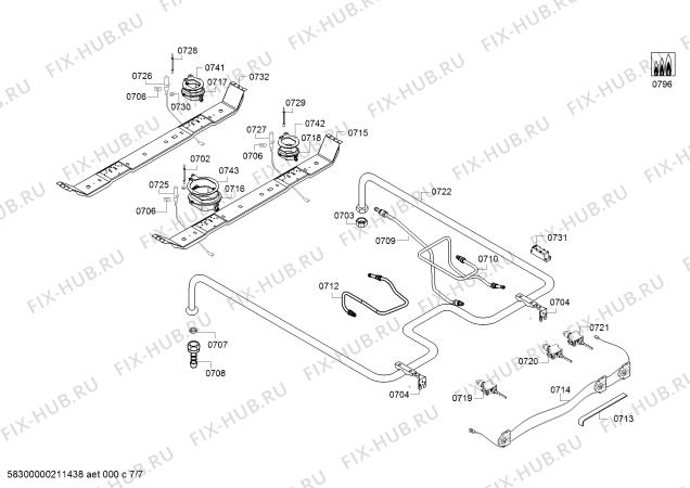 Схема №5 HXR390G50Z с изображением Столешница для плиты (духовки) Bosch 00717597