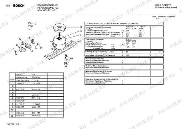 Схема №1 KSK3632S с изображением Крышка для холодильника Bosch 00085603