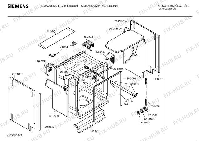 Взрыв-схема посудомоечной машины Siemens SE35A532SK - Схема узла 03