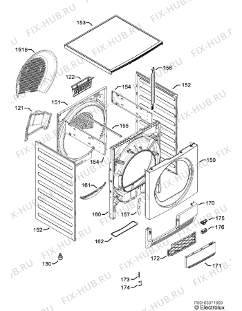 Схема №6 T71270AC с изображением Модуль (плата) для сушилки Aeg 973916097114011