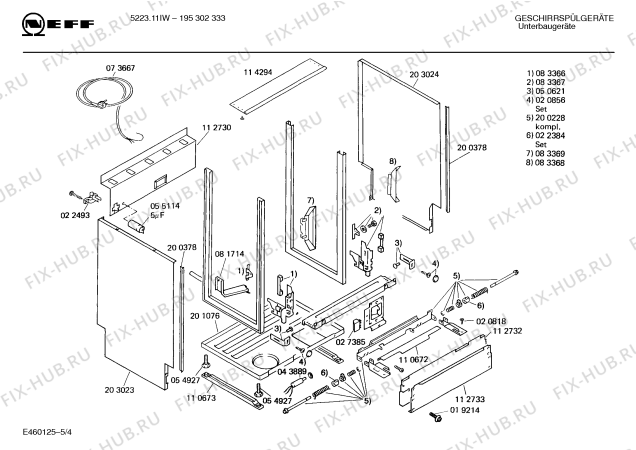 Взрыв-схема посудомоечной машины Neff 195302333 5223.11IW - Схема узла 04