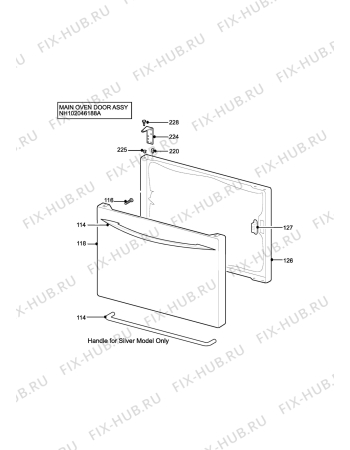 Взрыв-схема плиты (духовки) Parkinson Cowan SIG305BL2 - Схема узла H10 Main Oven Door (large)