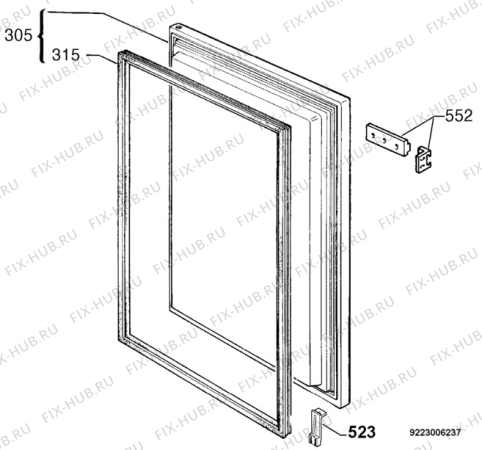 Взрыв-схема холодильника Electrolux EUU11300 - Схема узла Door 003