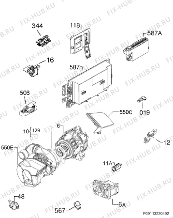 Схема №3 F76672M0P с изображением Блок управления для посудомоечной машины Aeg 973911444346051