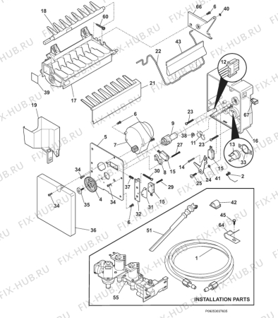 Взрыв-схема холодильника Aeg Electrolux S75628SK15 - Схема узла Icemaker