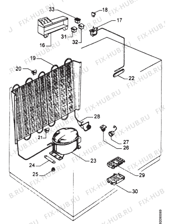 Взрыв-схема холодильника Rex RCO18 - Схема узла Section 3