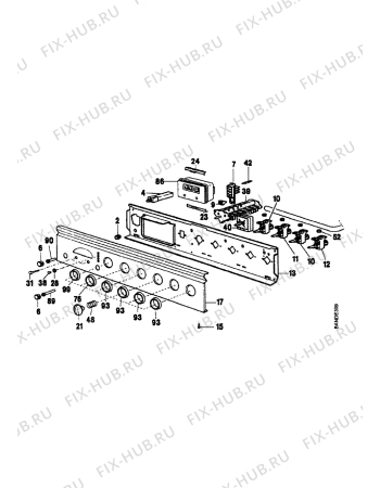 Взрыв-схема плиты (духовки) Electrolux EK6166B2 - Схема узла Command panel 037