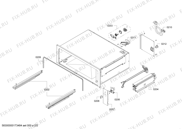 Схема №1 WS282110 с изображением Крышка для духового шкафа Bosch 00753546