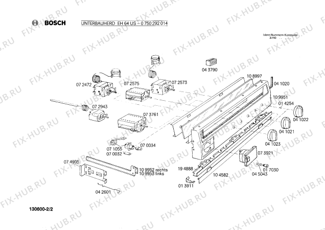 Взрыв-схема плиты (духовки) Bosch 0750292014 EH64US - Схема узла 02