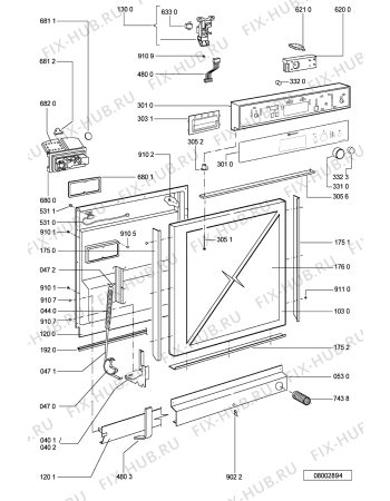 Схема №1 GSUS 4421 IN с изображением Панель для посудомоечной машины Whirlpool 481231018834