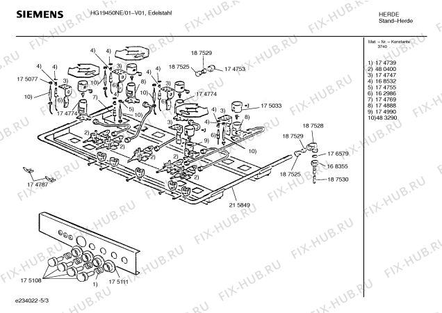 Взрыв-схема плиты (духовки) Siemens HG19450NE Siemens - Схема узла 03