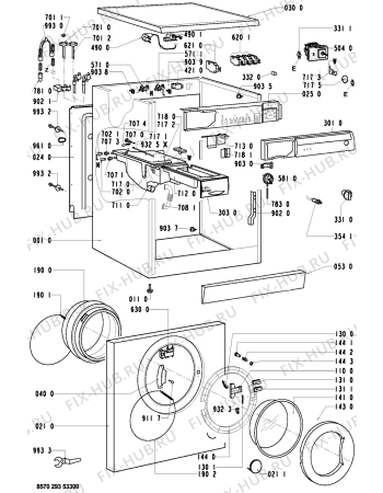 Схема №1 AWM 302 с изображением Кнопка, ручка переключения для стиралки Whirlpool 481941258531